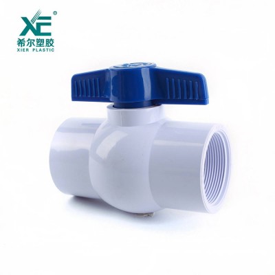 Blue Butterfly Handle Pvc 2 Inch Thread Compact Ball Valve